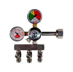 regulador de pressao p/ co2 chopp 3 vias com manometro